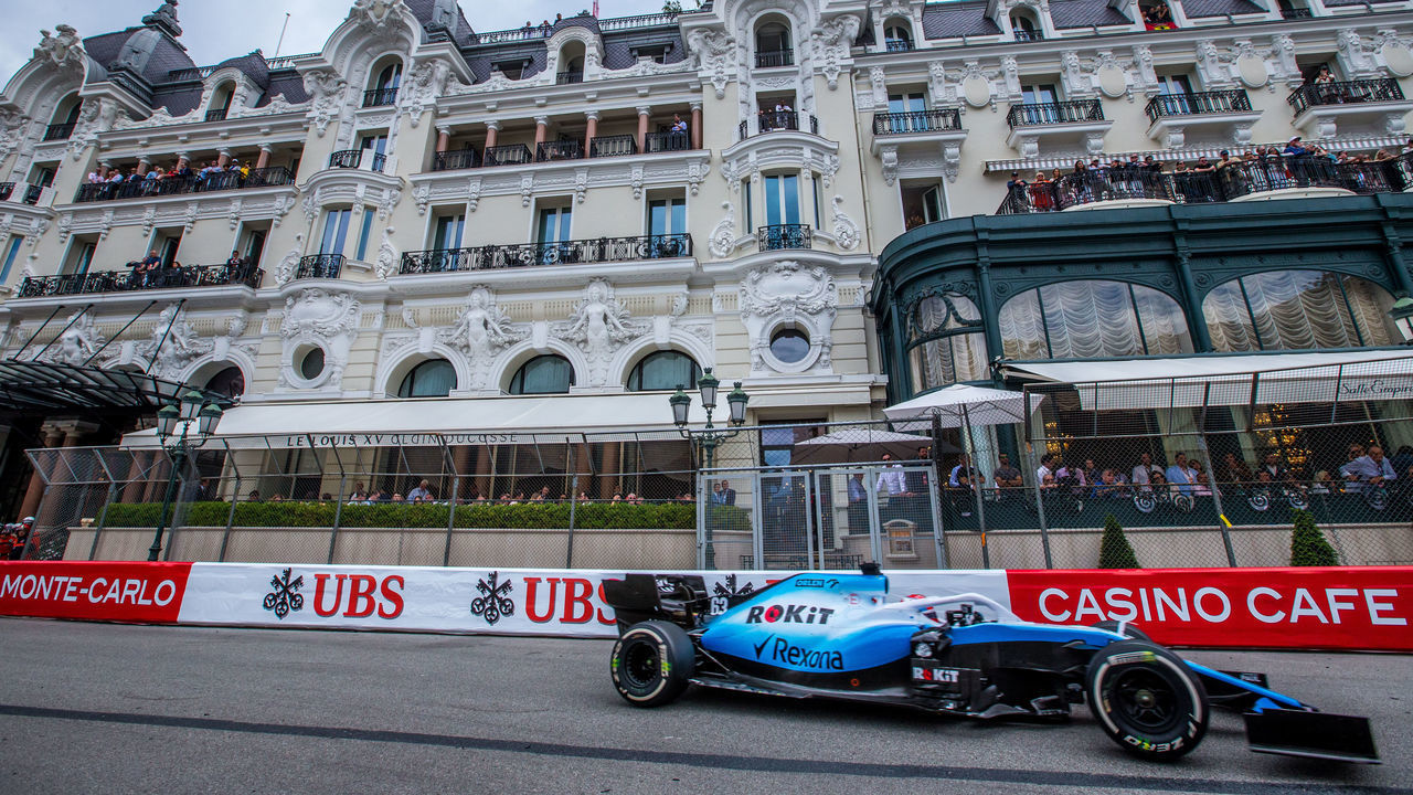 George Russell of Great Britain and Williams Racing driver goes during the race at Formula 1 Grand Prix de Monaco on May 26, 2019 in Monte Carlo, Monaco.