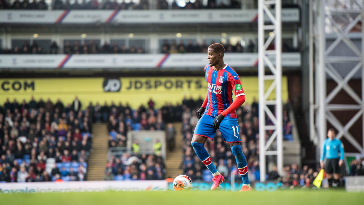 LONDON, ENGLAND - MARCH 07: Wilfried Zaha of Crystal Palace during the Premier League match between Crystal Palace and Watford FC at Selhurst Park on March 7, 2020 in London, United Kingdom.