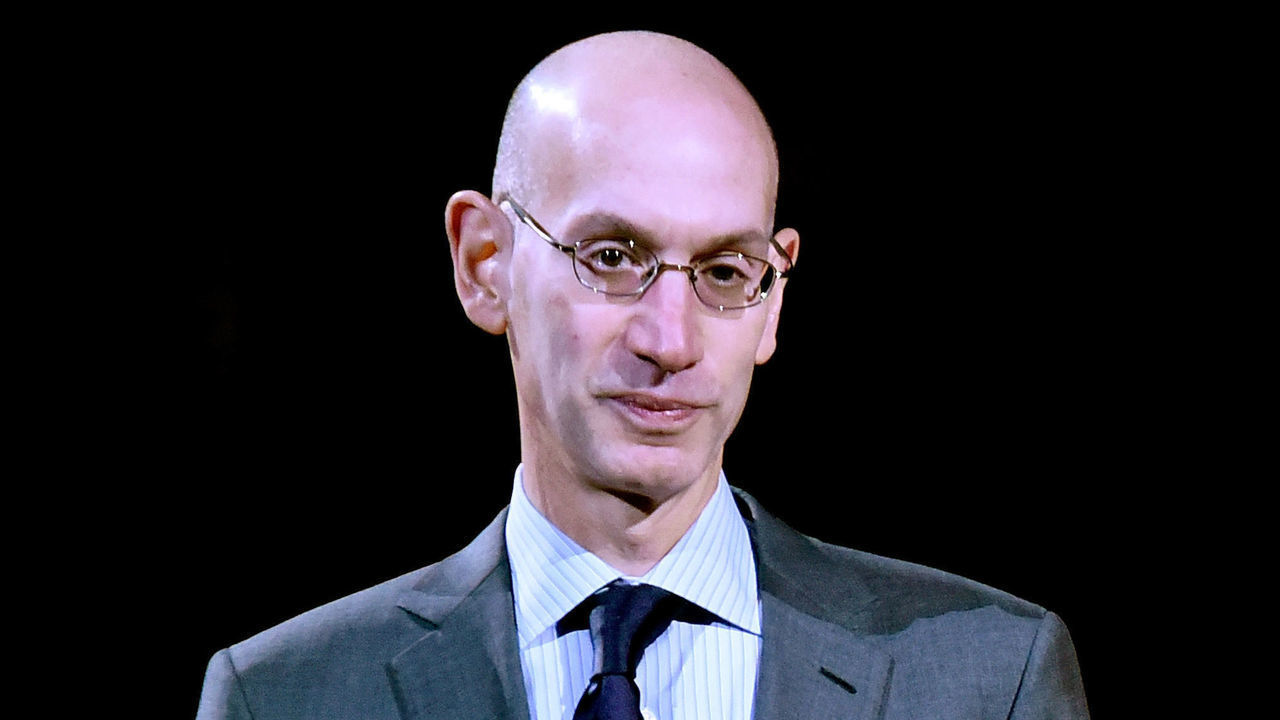 OAKLAND, CA - MAY 05: Commissioner Adam Silver is seen prior to presenting the 2014-2015 Kia NBA Most Valuable Player Trophy to Stephen Curry #30 of the Golden State Warriors prior to the start of Game Two of the Western Conference Semifinals of the NBA Playoffs against the Memphis Grizzlies at ORACLE Arena on May 5, 2015 in Oakland, California.