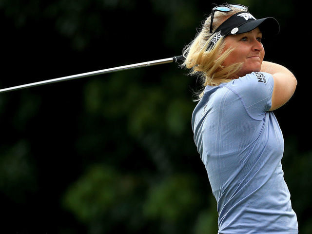 BOCA RATON, FLORIDA - JANUARY 23: Anna Nordqvist of Sweden hits her tee shot on the 15th hole during the first round of the Gainbridge LPGA at Boca Rio on January 23, 2020 in Boca Raton, Florida.