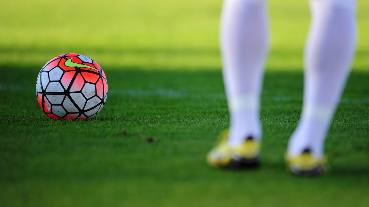 AUBAGNE, FRANCE - MAY 20: Detailed view of a match ball during the Toulon Tournament match between Bulgaria and France at Stade De Lattre on May 20, 2016 in Aubagne, France.