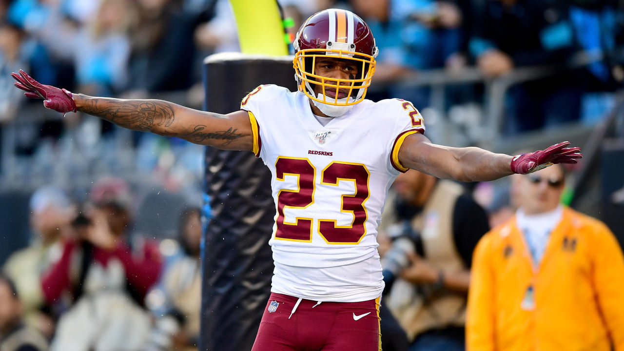 CHARLOTTE, NORTH CAROLINA - DECEMBER 01: Quinton Dunbar #23 of the Washington Redskins during the second half during their game against the Carolina Panthers at Bank of America Stadium on December 01, 2019 in Charlotte, North Carolina.