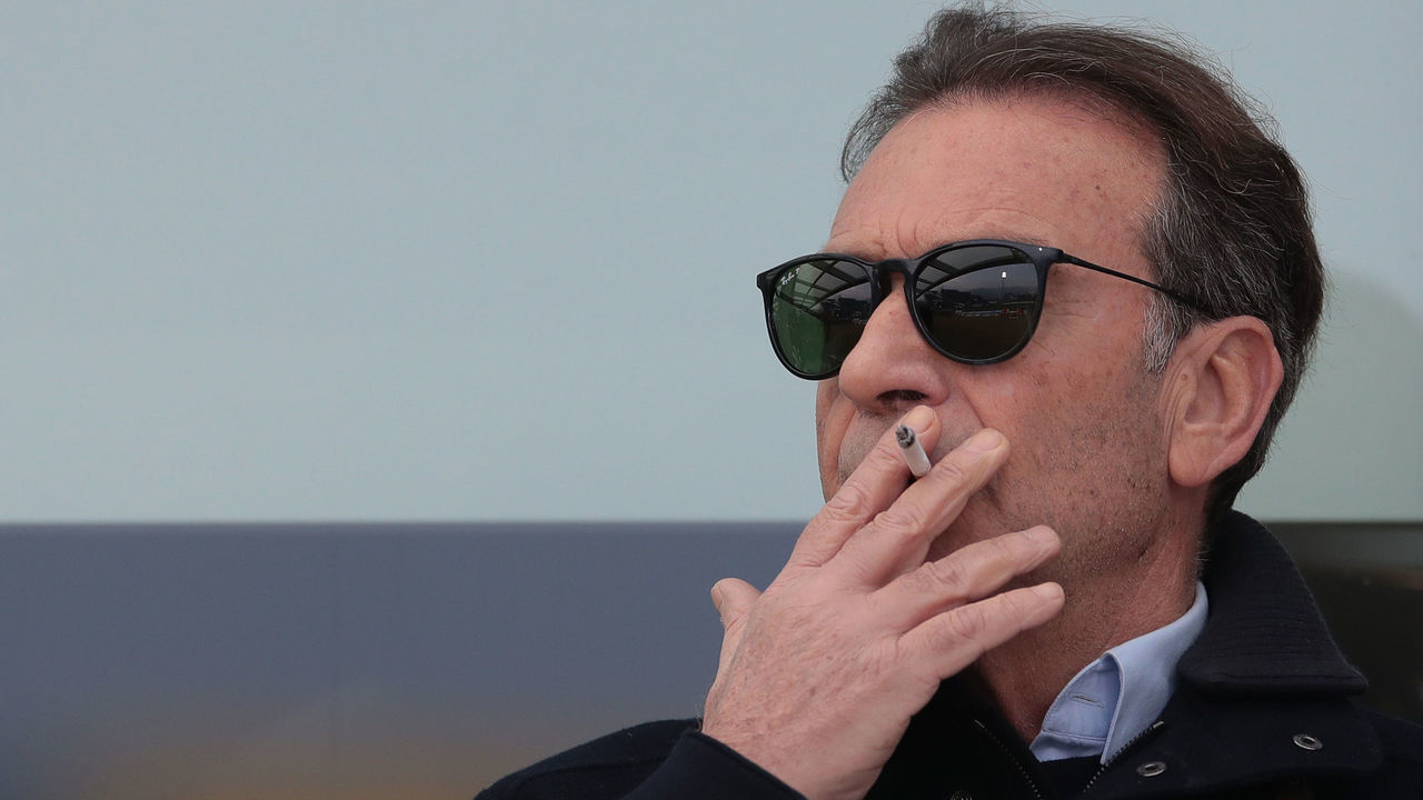 BRESCIA, ITALY - FEBRUARY 09: Brescia Calcio President Massimo Cellino looks on during the Serie A match between Brescia Calcio and Udinese Calcio at Stadio Mario Rigamonti on February 9, 2020 in Brescia, Italy.