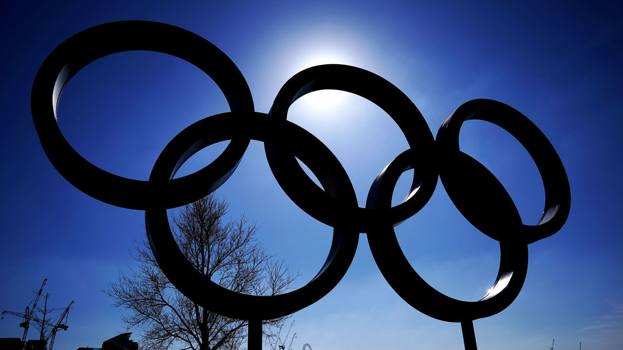 A general view of the Olympic Rings near Queen Elizabeth Olympic Park in London, after Global Athlete added its voice to those calling for the Tokyo Olympics to be postponed this summer due to the coronavirus outbreak.