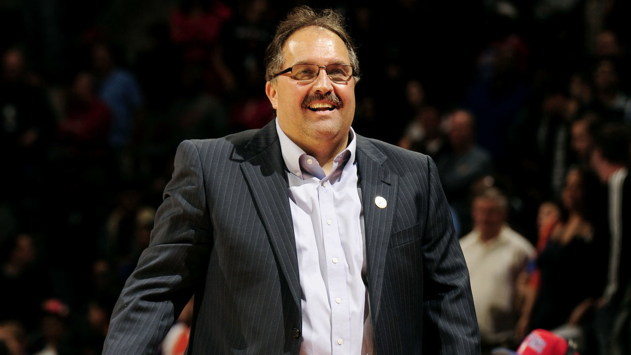 AUBURN HILLS, MI - NOVEMBER 5: Stan Van Gundy of the Detroit Pistons stands on the court during a game against the New York Knicks on November 5, 2014 at The Palace of Auburn Hills in Auburn Hills, Michigan. NOTE TO USER: User expressly acknowledges and agrees that, by downloading and/or using this photograph, User is consenting to the terms and conditions of the Getty Images License Agreement. Mandatory Copyright Notice: Copyright 2014 NBAE