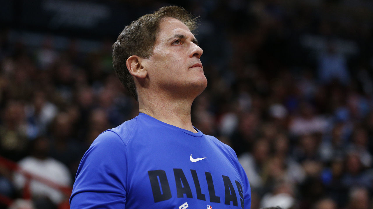 MIAMI, FLORIDA - FEBRUARY 28: Owner Mark Cuban of the Dallas Mavericks reacts against the Miami Heat during the second half at American Airlines Arena on February 28, 2020 in Miami, Florida. NOTE TO USER: User expressly acknowledges and agrees that, by downloading and/or using this photograph, user is consenting to the terms and conditions of the Getty Images License Agreement.