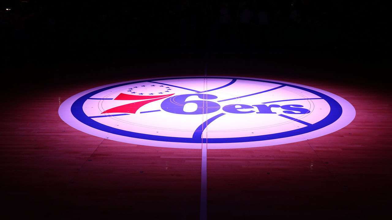 PHILADELPHIA, PA - MARCH 1: 76ers logo during a game at Wells Fargo Center in Philadelphia, PA on March 1, 2014. Mandatory Copyright Notice: Copyright 2014 NBAE
