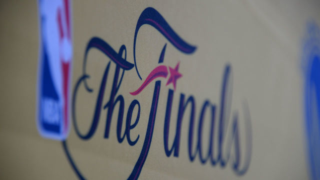 OAKLAND, CA - JUNE 12: The finals logo before the game between the Golden State Warriors and the Cleveland Cavaliers during Game Five of the 2017 NBA Finals on June 12, 2017 at ORACLE Arena in Oakland, California. Mandatory Copyright Notice: Copyright 2017 NBAE