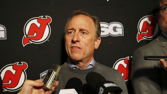 NEWARK, NJ - JANUARY 12: New Jersey Devils owner Joshua Harris addresses the media after the firing of general manager Ray Shero prior to the game against the Tampa Bay Lightning at the Prudential Center on January 12, 2020 in Newark, New Jersey.