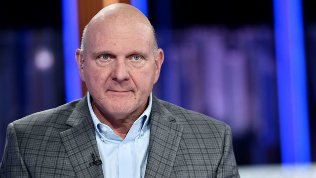 NEW YORK, NEW YORK - NOVEMBER 14: (EXCLUSIVE COVERAGE) Former Microsoft CEO & LA Clippers owner Steve Ballmer visits "Your World With Neil Cavuto" on at FOX Business Studios November 14, 2019 in New York, United States.