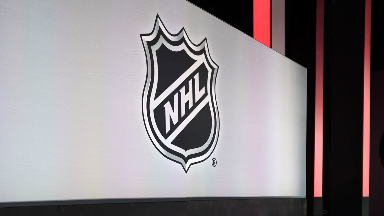 CHICAGO, IL - JUNE 23: A general view of the NHL logo reflecting off the floor prior to the first round of the 2017 NHL Draft on June 23, 2017, at the United Center, in Chicago, IL.
