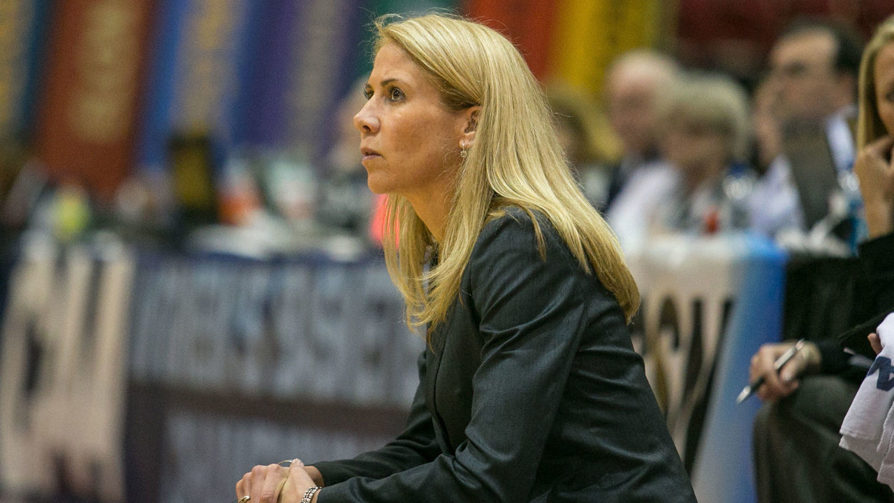 March 10, 2016: Drexel Lady Dragons head coach Denise Dillon during the game between Towson Tigers vs Drexel Dragons at Showplace Arena in Upper Marlboro, MD.