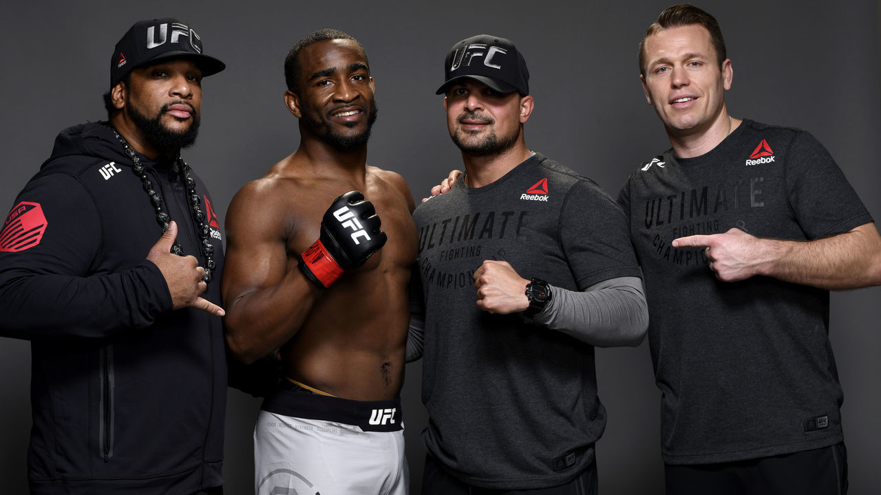 LAS VEGAS, NEVADA - DECEMBER 14: Geoff Neal and team poses for a portrait during the UFC 245 event at T-Mobile Arena on December 14, 2019 in Las Vegas, Nevada.
