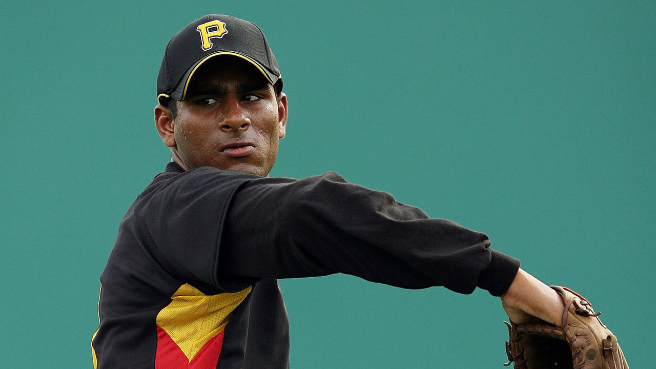 BRADENTON, FL - MARCH 27: Rinku Singh of the Pittsburgh Pirates works out at the Pirates minor league training facility on March 27, 2009 in Bradenton, Florida.