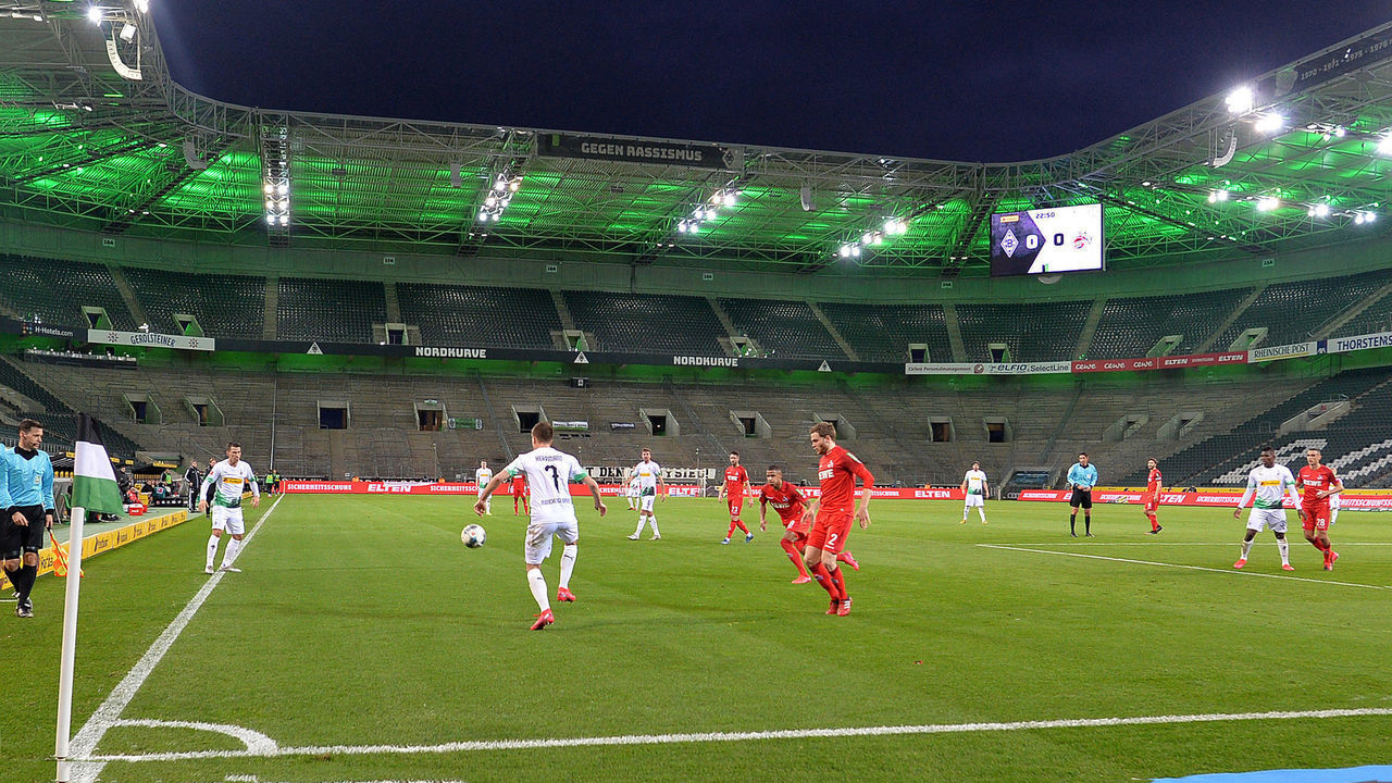 MOENCHENGLADBACH, GERMANY - MARCH 11: (BILD ZEITUNG OUT) general view inside the stadium of Borussia Moenchengladbach during the Bundesliga match between Borussia Moenchengladbach and 1. FC Koeln at Borussia-Park on February 9, 2020 in Moenchengladbach, Germany.