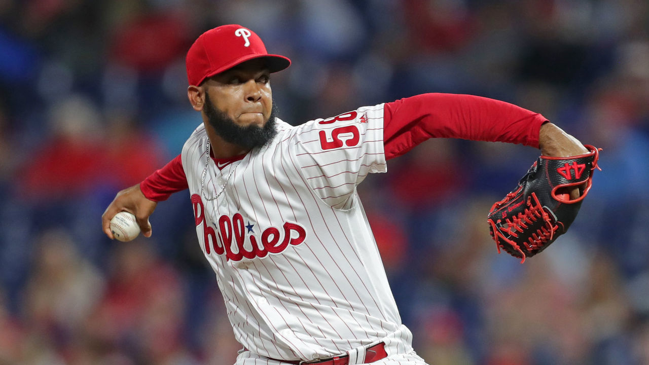 PHILADELPHIA, PA - MAY 28: Seranthony Dominguez #58 of the Philadelphia Phillies throws a pitch during a game against the St. Louis Cardinals at Citizens Bank Park on May 28, 2019 in Philadelphia, Pennsylvania. The Phillies won 4-3.