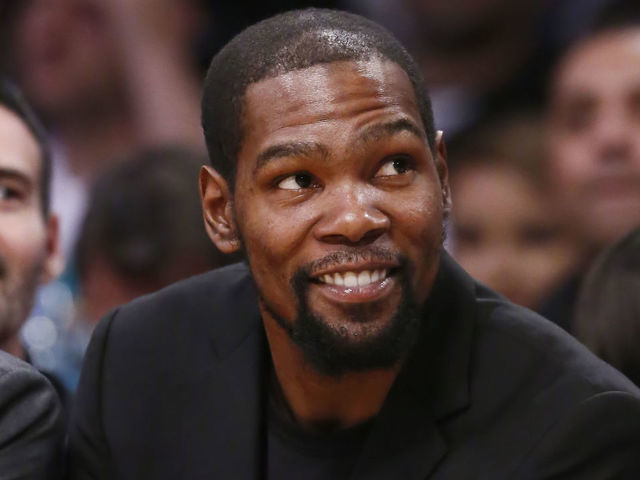 LOS ANGELES, CA - MARCH 10: Kevin Durant looks on during a game at the Staples Center on March 10, 2020 in Los Angeles, CA. Mandatory Credit: 2020 NBAE