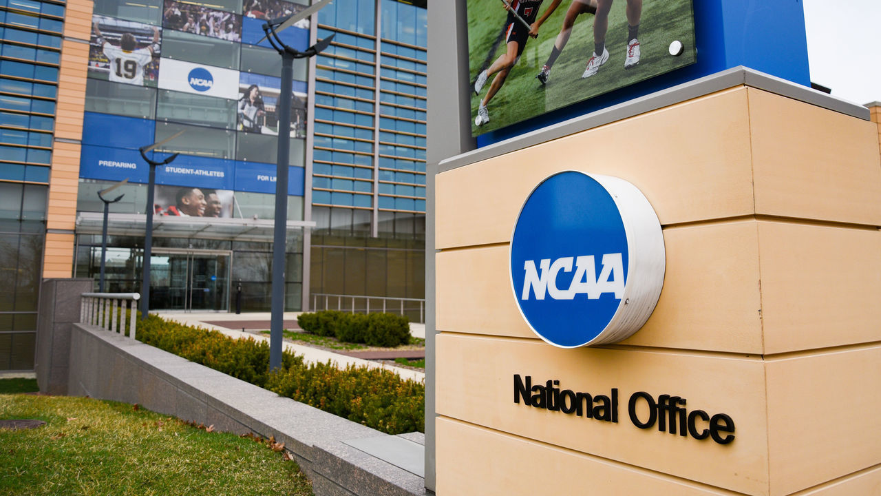 INDIANAPOLIS, IN - MARCH 24: The NCAA National Office Headquarters during the COVID-19 Coronavirus pandemic on March 24, 2020 in Indianapolis, IN