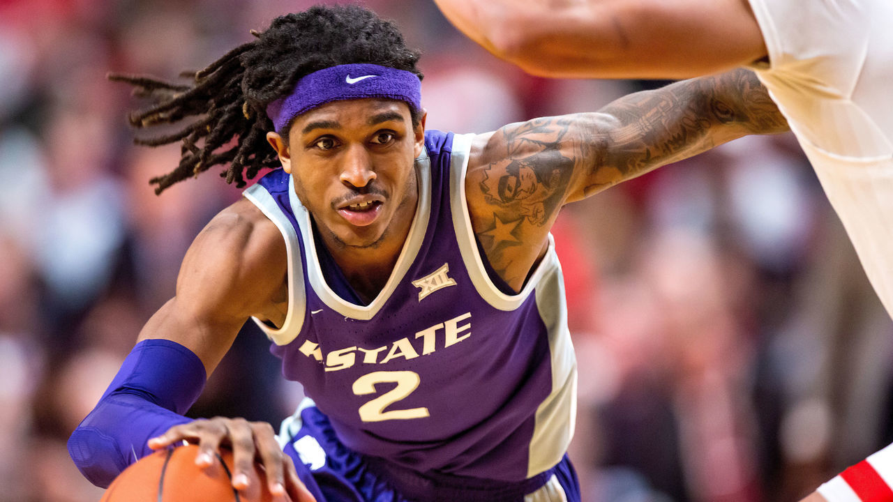 LUBBOCK, TEXAS - FEBRUARY 19: Guard Cartier Diarra #2 of the Kansas State Wildcats handles the ball during the second half of the college basketball game against the Texas Tech Red Raiders on February 19, 2020 at United Supermarkets Arena in Lubbock, Texas.