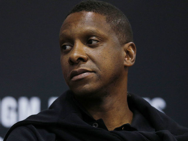 LAS VEGAS, NEVADA - JULY 10: President Masai Ujiri of the Toronto Raptors looks on during the game between the Chicago Bulls and the Charlotte Hornets during the 2019 Summer League at the Cox Pavilion on July 10, 2019 in Las Vegas, Nevada.