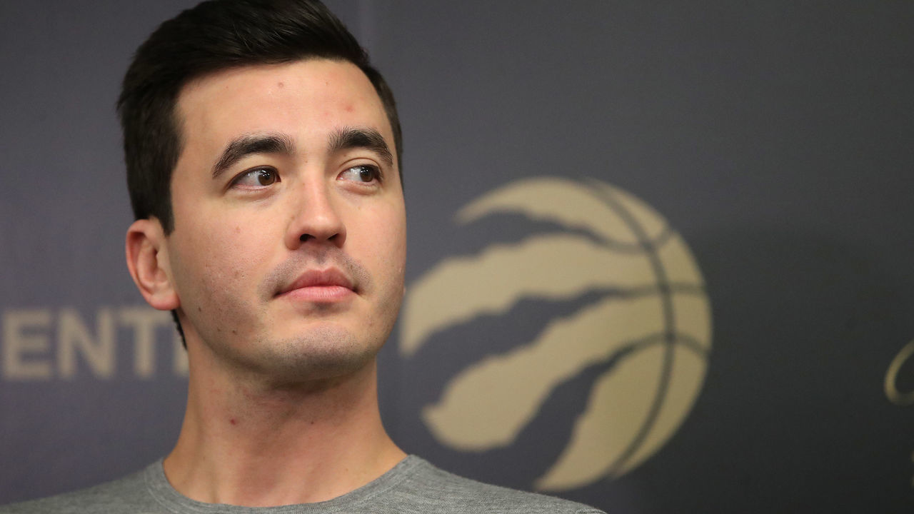 TORONTO, ON- FEBRUARY 6 - Toronto Raptors General Manager Bobby Webster addresses media on a quiet trade deadline day. in Toronto. February 6, 2020. (Steve Russell/Toronto Star via Getty Images)