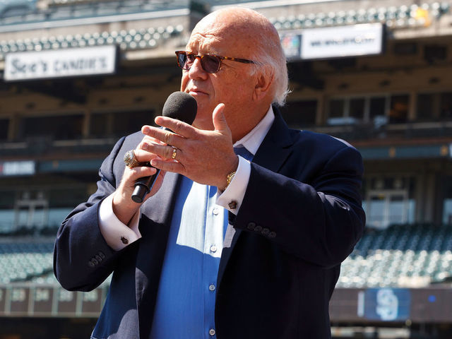 SAN FRANCISCO, CA - JUNE 25: Broadcaster Jon Miller speaks before the game between the San Francisco Giants and the San Diego Padres at AT&T Park on June 25, 2015 in San Francisco, California. The San Francisco Giants defeated the San Diego Padres 13-8.