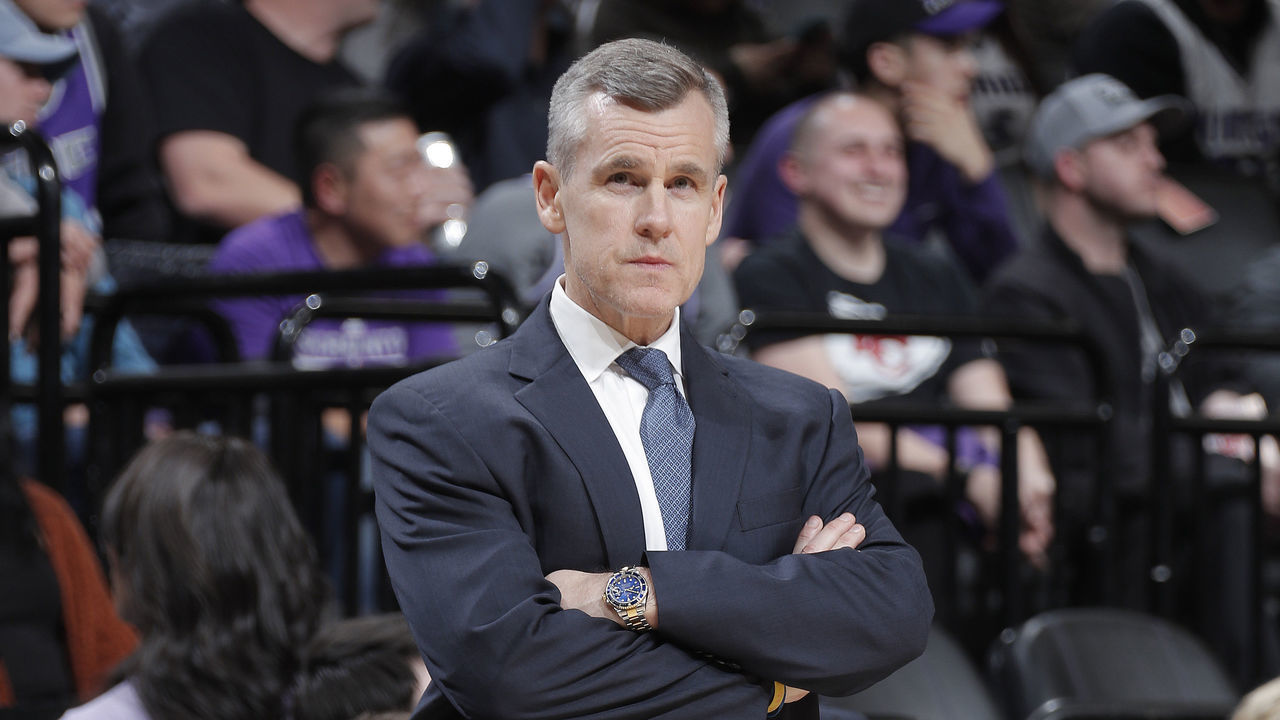 SACRAMENTO, CA - JANUARY 29: Head Coach Billy Donovan of the Oklahoma City Thunder looks on during the game against the Sacramento Kings on January 29, 2020 at Golden 1 Center in Sacramento, California. NOTE TO USER: User expressly acknowledges and agrees that, by downloading and or using this photograph, User is consenting to the terms and conditions of the Getty Images Agreement. Mandatory Copyright Notice: Copyright 2020 NBAE