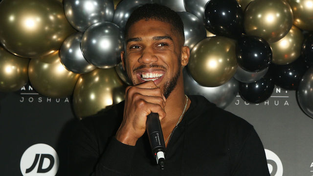 BANBURY, ENGLAND - DECEMBER 17: Anthony Joshua attends the JD Sports Christmas Party at Aynhoe Park on December 17, 2019 in Banbury, England.