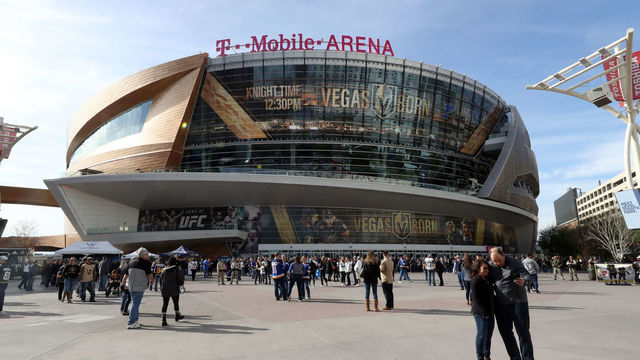 LAS VEGAS, NEVADA - JANUARY 04: A general view outside T-Mobile Arena prior to a game between the Vegas Golden Knights and the St. Louis Blues on January 04, 2020 in Las Vegas, Nevada.