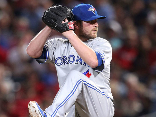 ATLANTA, GA - JUNE 08: Pitcher Kyle Drabek #4 of the Toronto Blue Jays throws a pitch during the game against the Atlanta Braves at Turner Field on June 8, 2012 in Atlanta, Georgia.