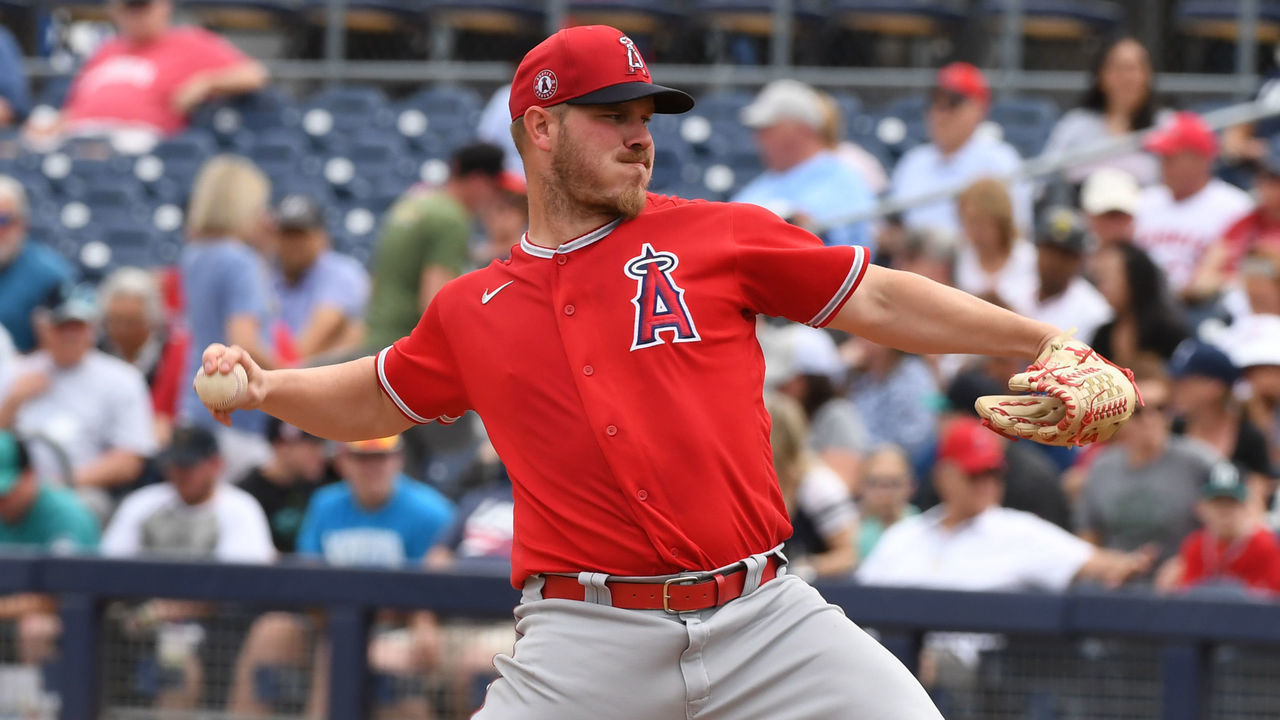 PEORIA, ARIZONA - MARCH 10: Dylan Bundy #37 of the Los Angeles Angels delivers a pitch during a spring training game against the Seattle Mariners at Peoria Stadium on March 10, 2020 in Peoria, Arizona.