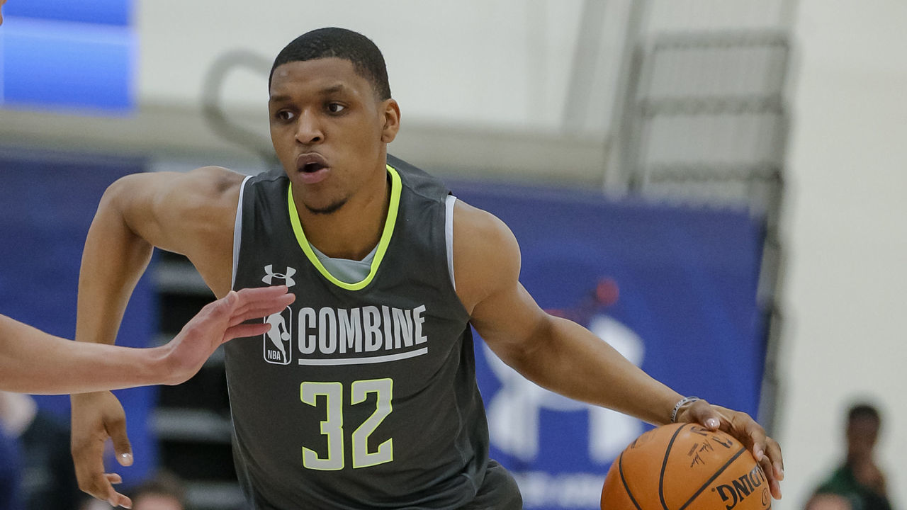 CHICAGO, IL - MAY 17: Zach Norvell Jr. of Gonzaga works out during the 2019 NBA Combine at Quest MultiSport Complex on May 17, 2019 in Chicago, Illinois.