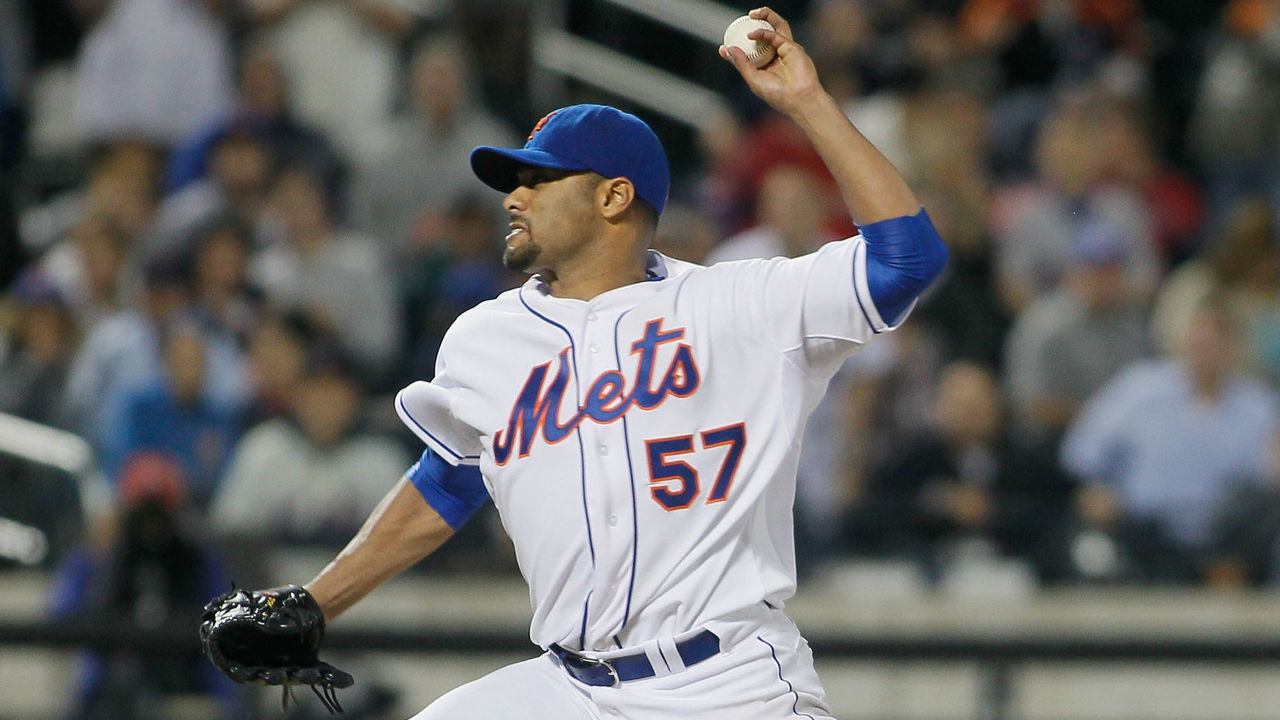 NEW YORK, NY - JUNE 01: Johan Santana #57 of the New York Mets delivers a pitch against the St. Louis Cardinals on his way to pitching a no-hitter at Citi Field on June 1, 2012 in the Flushing neighborhood of the Queens borough of New York City. It was the first no-hitter in Mets history. The Mets defeated the Cardinals 8-0.