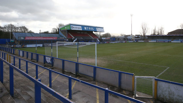 MACCLESFIELD, ENGLAND - FEBRUARY 01: A general view if the Mose Rose ground prior to the Sky Bet League Two match between Macclesfield Town and Northampton Town at Moss Rose Ground on February 01, 2020 in Macclesfield, England.