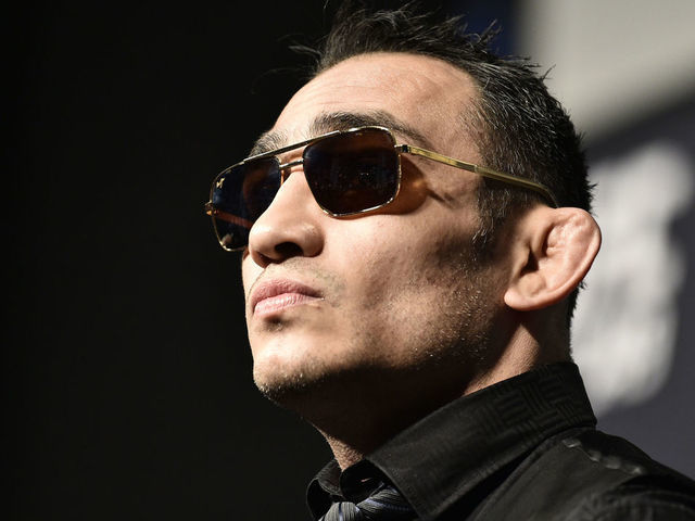 LAS VEGAS, NEVADA - MARCH 06: Tony Ferguson interacts with media during the UFC 249 press conference at T-Mobile Arena on March 06, 2020 in Las Vegas, Nevada.