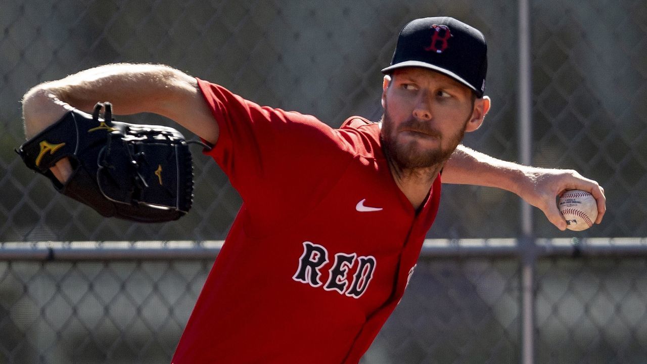 FT. MYERS, FL - MARCH 1: Chris Sale #41 of the Boston Red Sox throws before a Grapefruit League game against the Atlanta Braves on March 1, 2020 at jetBlue Park at Fenway South in Fort Myers, Florida.