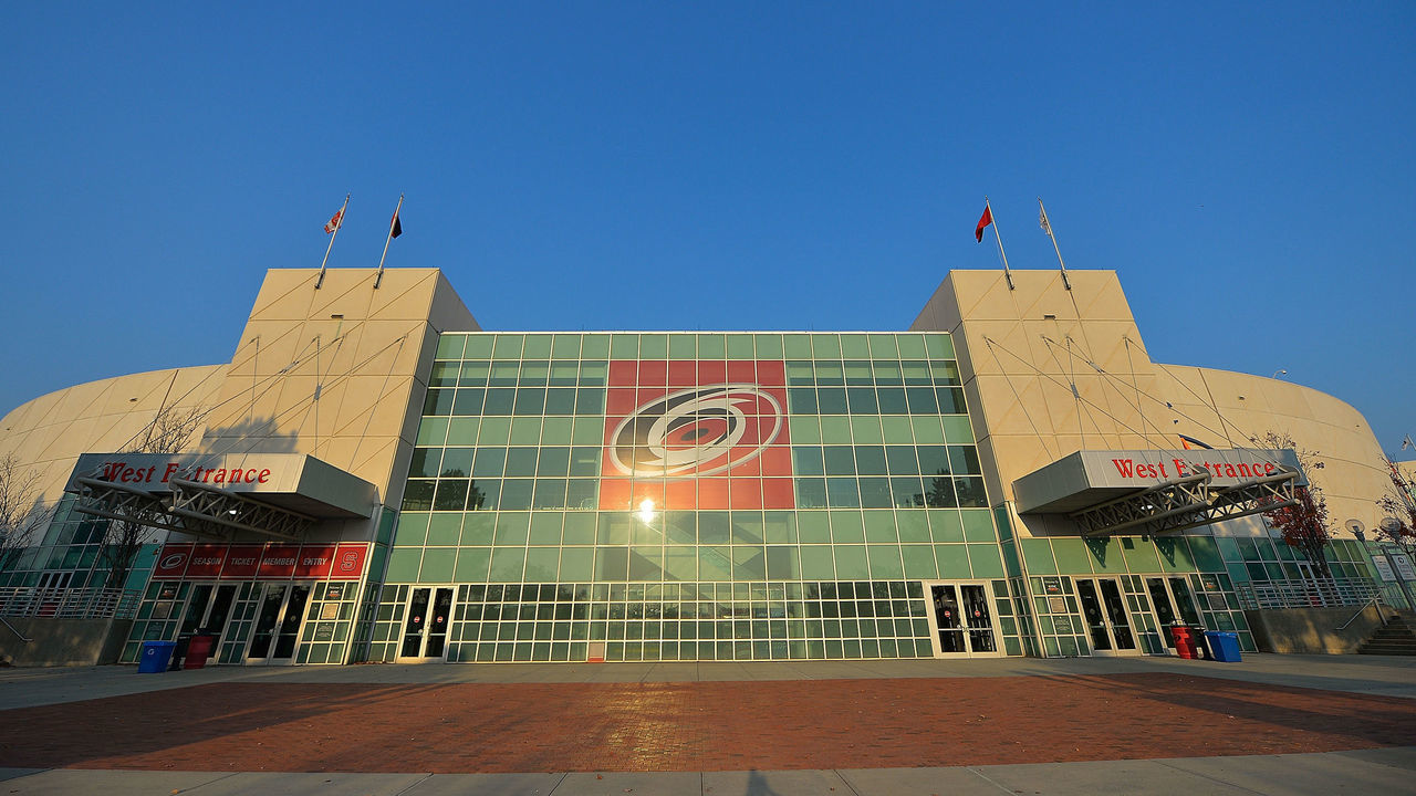 RALEIGH, NC - NOVEMBER 18: General view of the exterior of PNC Arena before the game between the Carolina Hurricanes and the Montreal Canadiens on November 18, 2016 in Raleigh, North Carolina.