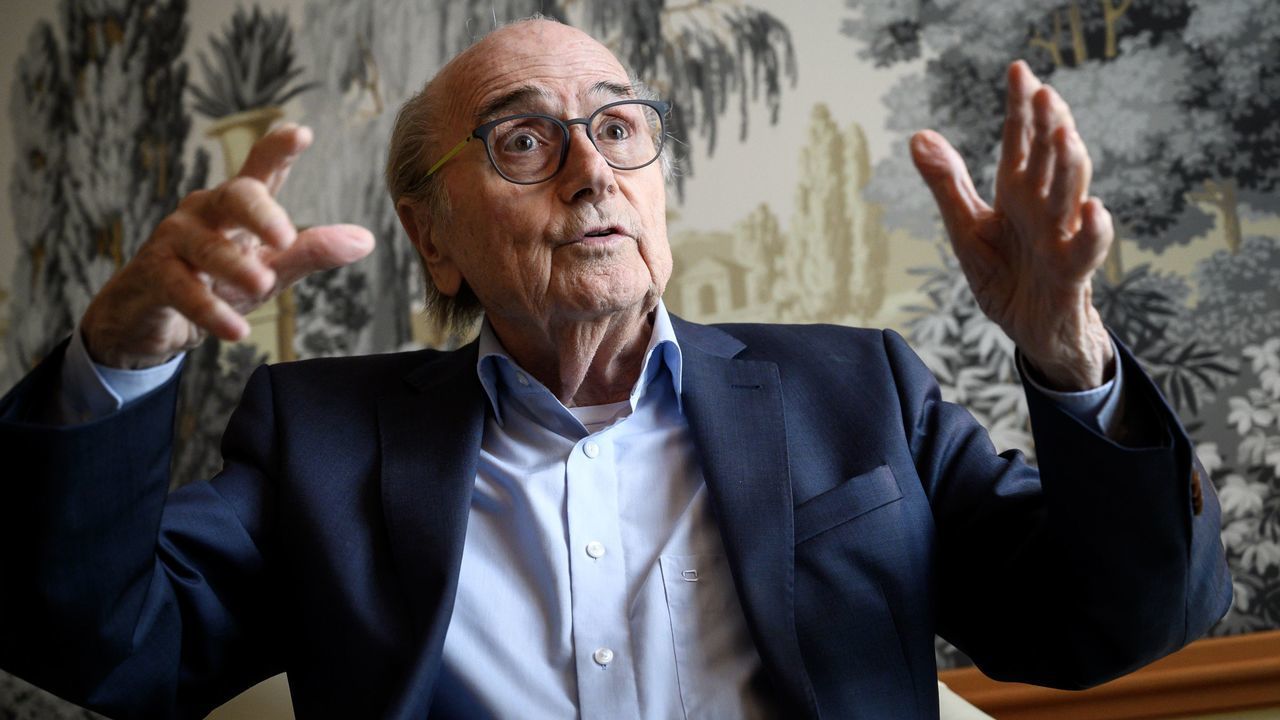 Former FIFA president Sepp Blatter looks on during an interview with AFP on May 28, 2019 in Zurich. - Sepp Blatter has blasted his successor as FIFA head Gianni Infantino for thinking he can ride roughshod over decisions already made by the organisation after plans for a 48-team 2022 World Cup were shelved.