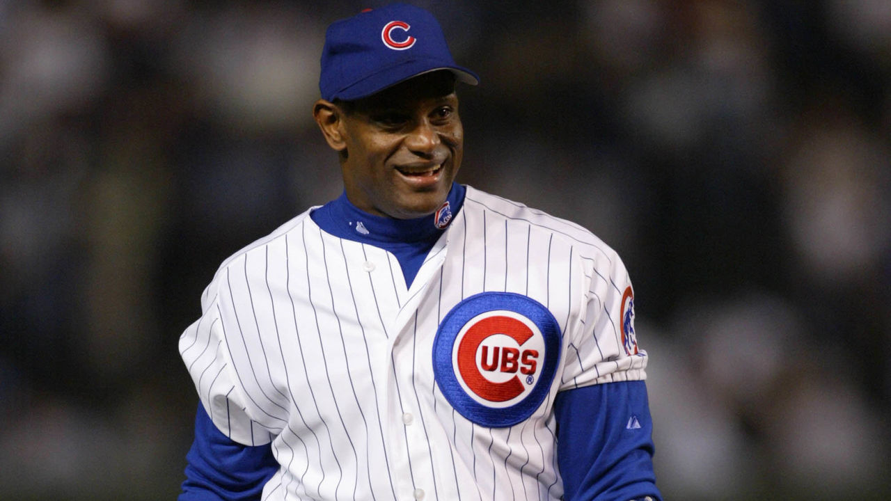 8 Oct 2003: Sammy Sosa of the Chicago Cubs during the Cubs 12-3 victory over the Florida Marlins in game 2 of the NLCS at Wrigley Field in Chicago, IL.