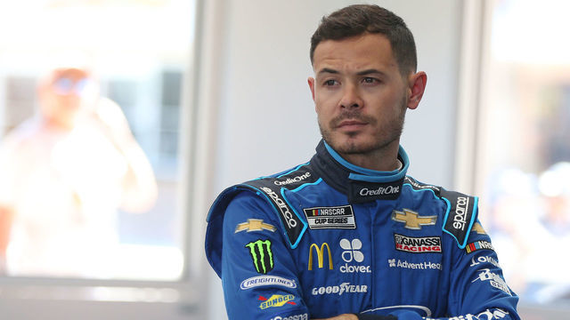 LAS VEGAS, NEVADA - FEBRUARY 21: Kyle Larson, driver of the #42 Credit One Bank Chevrolet, stands by his car during practice for NASCAR Cup Series Penzoil 400 presented by Jiffy Lube at Las Vegas Motor Speedway on February 21, 2020 in Las Vegas, Nevada.