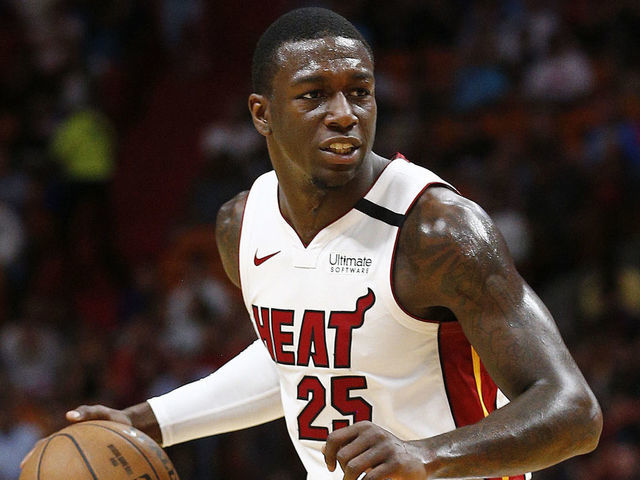 MIAMI, FLORIDA - MARCH 11: Kendrick Nunn #25 of the Miami Heat in action against the Charlotte Hornets during the second half at American Airlines Arena on March 11, 2020 in Miami, Florida. NOTE TO USER: User expressly acknowledges and agrees that, by downloading and/or using this photograph, user is consenting to the terms and conditions of the Getty Images License Agreement.