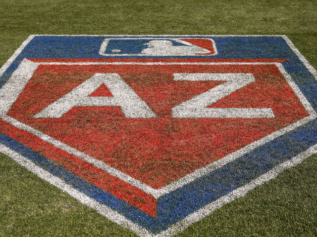 SCOTTSDALE, AZ - FEBRUARY 27: The Cactus League logo during the spring training baseball game between the Los Angeles Angels and the Colorado Rockies on February 27, 2018 at Salt River Fields in Scottsdale, Arizona.