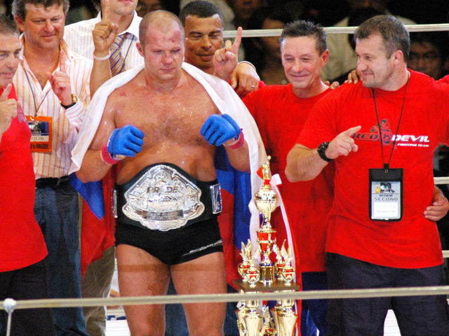 Emelianenko Fedor, the Winner of the PRIDE Heavy Weight Title Match