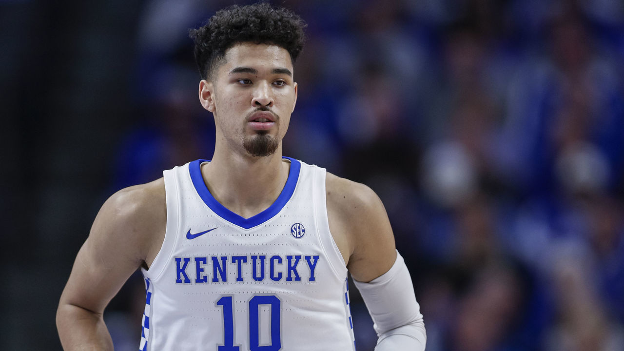 LEXINGTON, KY - DECEMBER 14: Johnny Juzang #10 of the Kentucky Wildcats is seen during the game against the Georgia Tech Yellow Jackets at Rupp Arena on December 14, 2019 in Lexington, Kentucky.