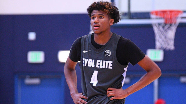 LOS ANGELES, CA - AUGUST 10: Jalen Green looks on during the Nike Academy Showcase Game on August 10, 2019 at the Los Angeles Southwest College in Los Angeles, CA.