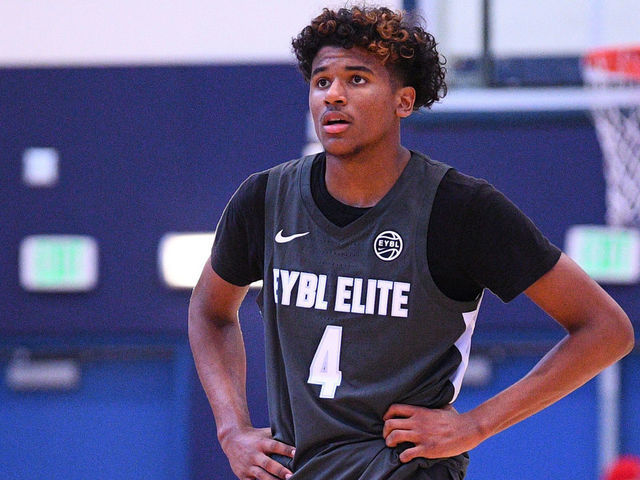 LOS ANGELES, CA - AUGUST 10: Jalen Green looks on during the Nike Academy Showcase Game on August 10, 2019 at the Los Angeles Southwest College in Los Angeles, CA.