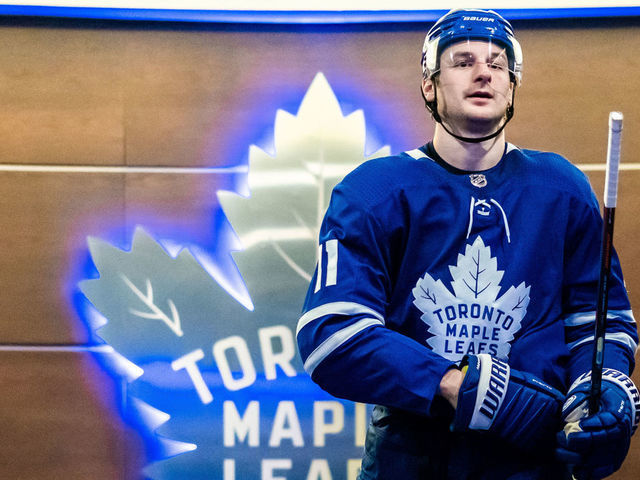 TORONTO, ON - FEBRUARY 22: Zach Hyman #11 of the Toronto Maple Leafs leaves the locker room before the second period against the Carolina Hurricanes at the Scotiabank Arena on February 22, 2020 in Toronto, Ontario, Canada.