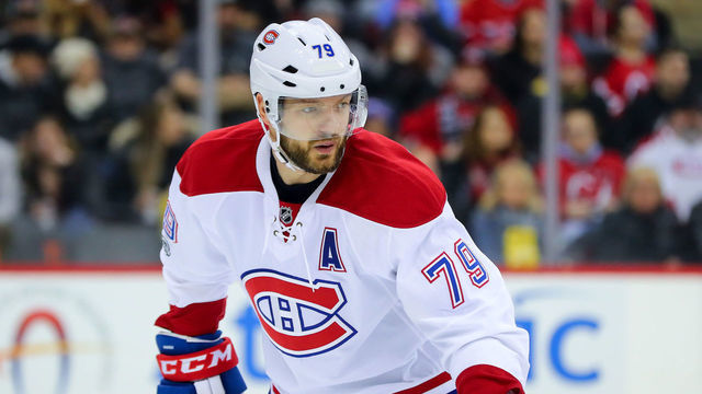 NEWARK, NJ - FEBRUARY 27: Montreal Canadiens defenseman Andrei Markov (79) during the first period of the National Hockey League game between the New Jersey Devils and the Montreal Canadiens on February 27, 2017, at the Prudential Center in Newark, NJ. The Montreal Canadiens defeat the New Jersey Devils 4-3 in overtime.