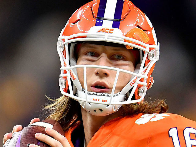 NEW ORLEANS, LOUISIANA - JANUARY 13: Trevor Lawrence #16 of the Clemson Tigers warms up before the College Football Playoff National Championship game against the LSU Tigers at the Mercedes Benz Superdome on January 13, 2020 in New Orleans, Louisiana. The LSU Tigers topped the Clemson Tigers, 42-25.