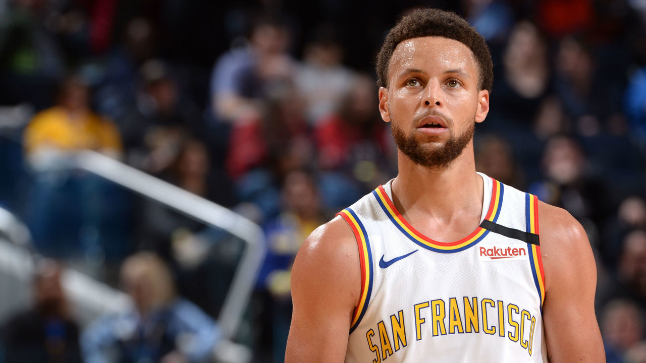 SAN FRANCISCO, CA - MARCH 5: Stephen Curry #30 of the Golden State Warriors looks on during the game on March 5, 2020 at Chase Center in San Francisco, California. NOTE TO USER: User expressly acknowledges and agrees that, by downloading and or using this photograph, user is consenting to the terms and conditions of Getty Images License Agreement. Mandatory Copyright Notice: Copyright 2020 NBAE